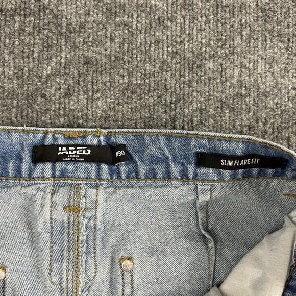 Jaded London Jeans Mens 30 Sandwash Blaze Slim Flare Fit Distressed Y2K Grunge - Picture 7 of 16